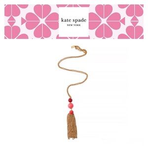 Kate Spade Gold and Pink “It’s A Wrap” Tassel Necklace